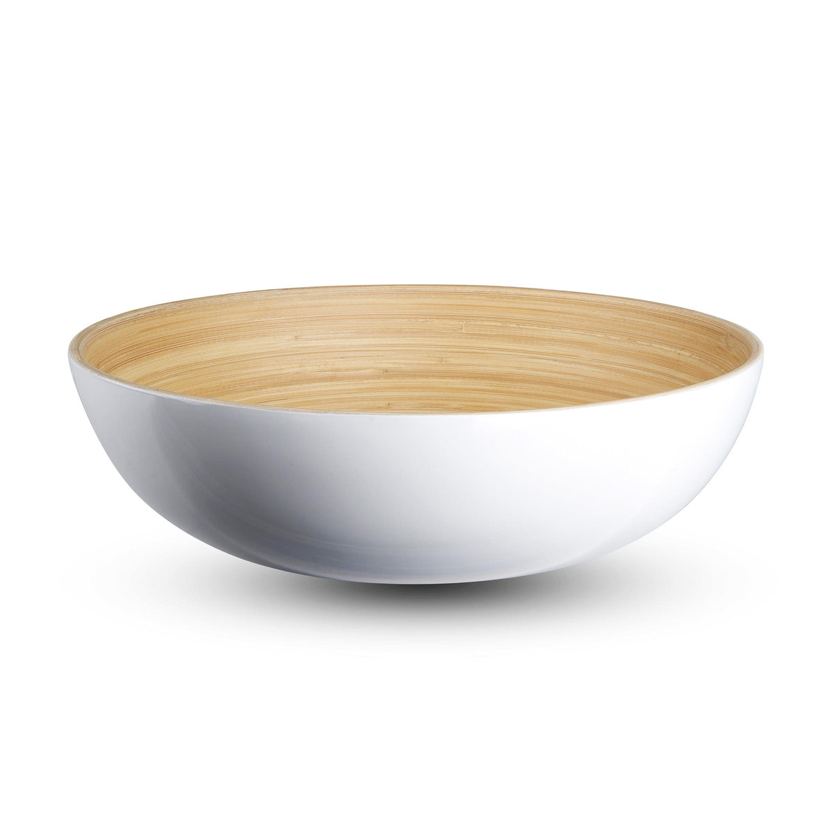 KitchenSupply LEXA - 12-Inch Bamboo Salad Bowl - White