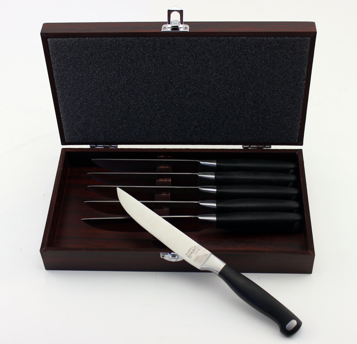 BergHOFF Bistro 7pc Steak Knives, Set of 6 with Wood Case