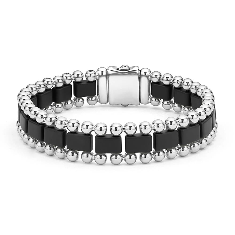 Lagos Men's Matte Black Ceramic Link Bracelet