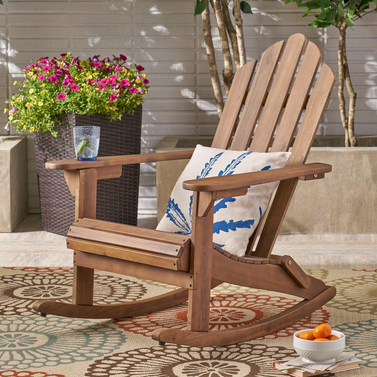 Stark Home Hollywood Outdoor Adirondack Wood Rocking Chair