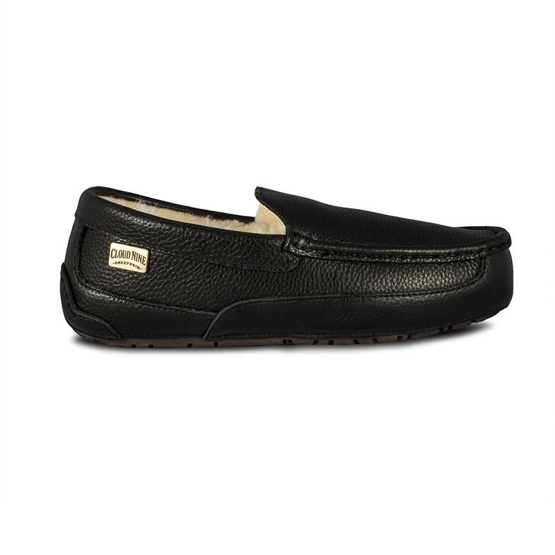 Cloud Nine Sheepskin Men's Jackson Moccasin Leather-Black-13