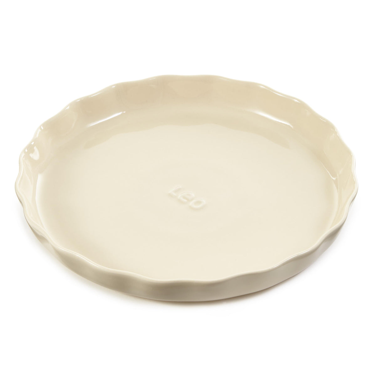 BergHOFF Leo Balance Stoneware Rippled Pie Dish 11", 1.59qt., Moonbeam