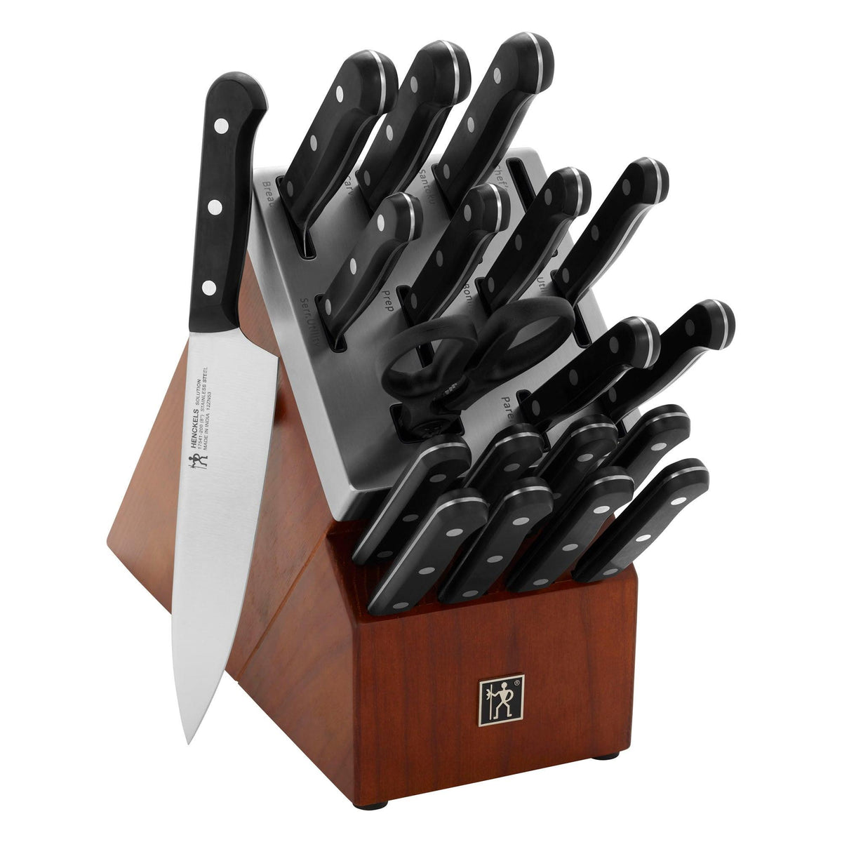 Henckels Solution 20pc Self-Sharpening Knife Block Set Brown