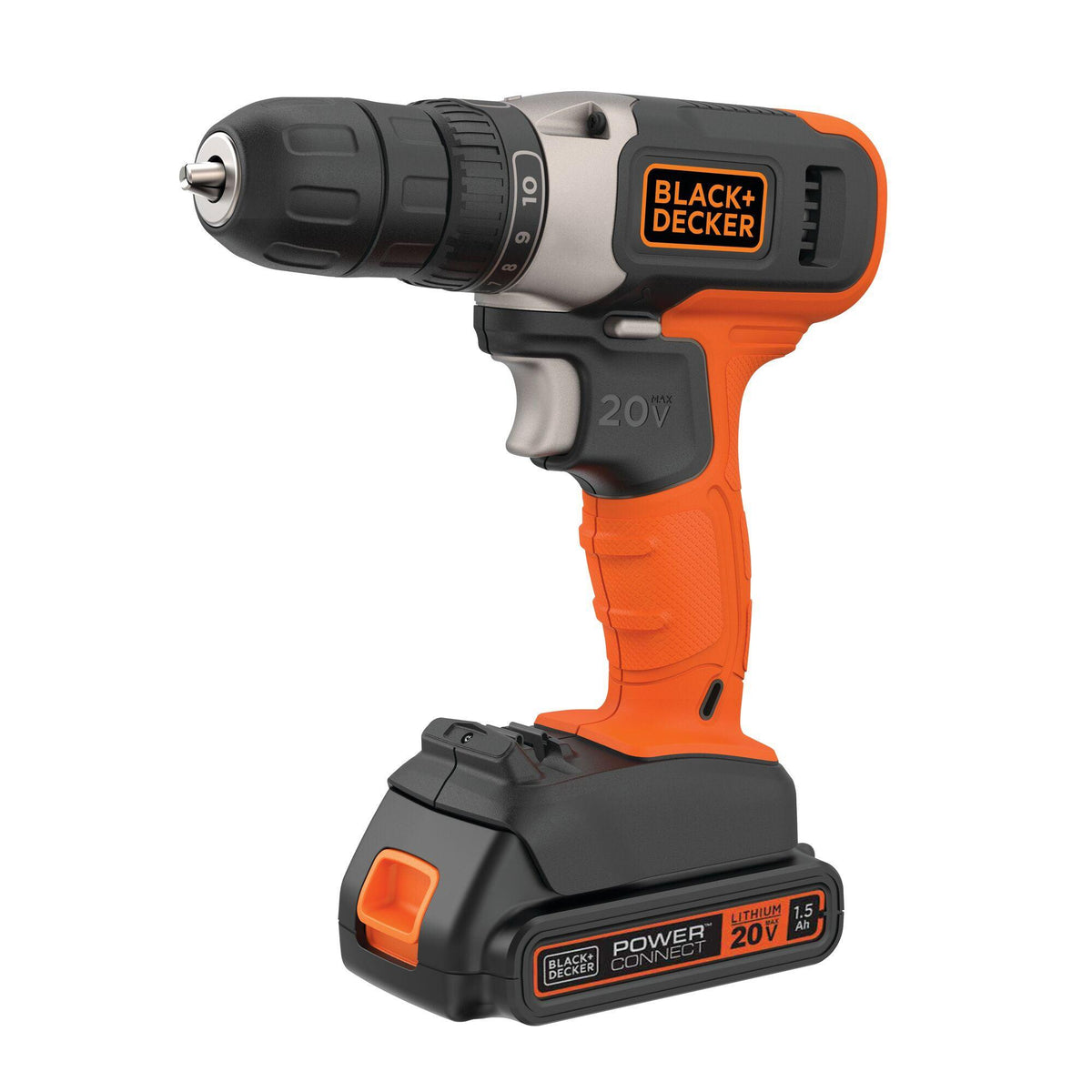 Black & Decker 20V MAX PowerConnect Cordless 3/8" Drill/Driver w/ Battery & Charger