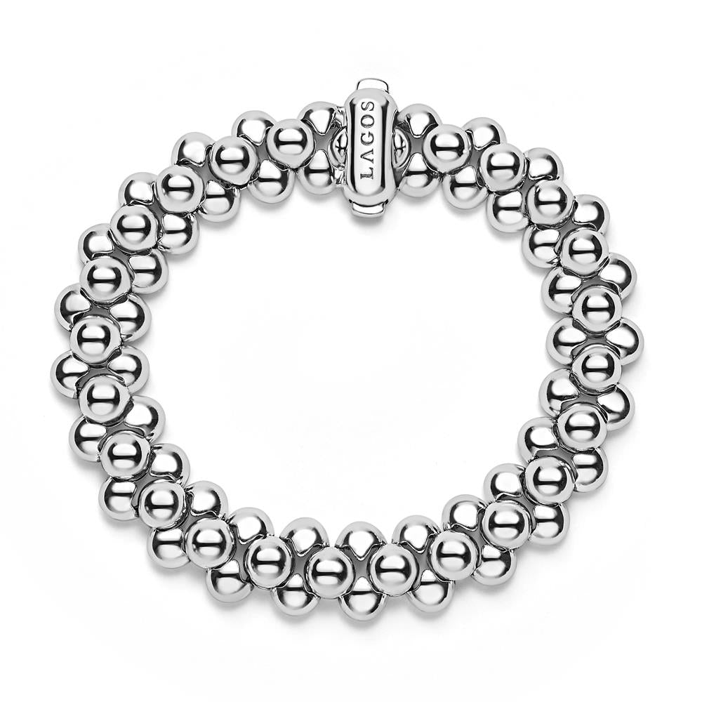 Lagos Three Row Beaded Statement Bracelet Size 7