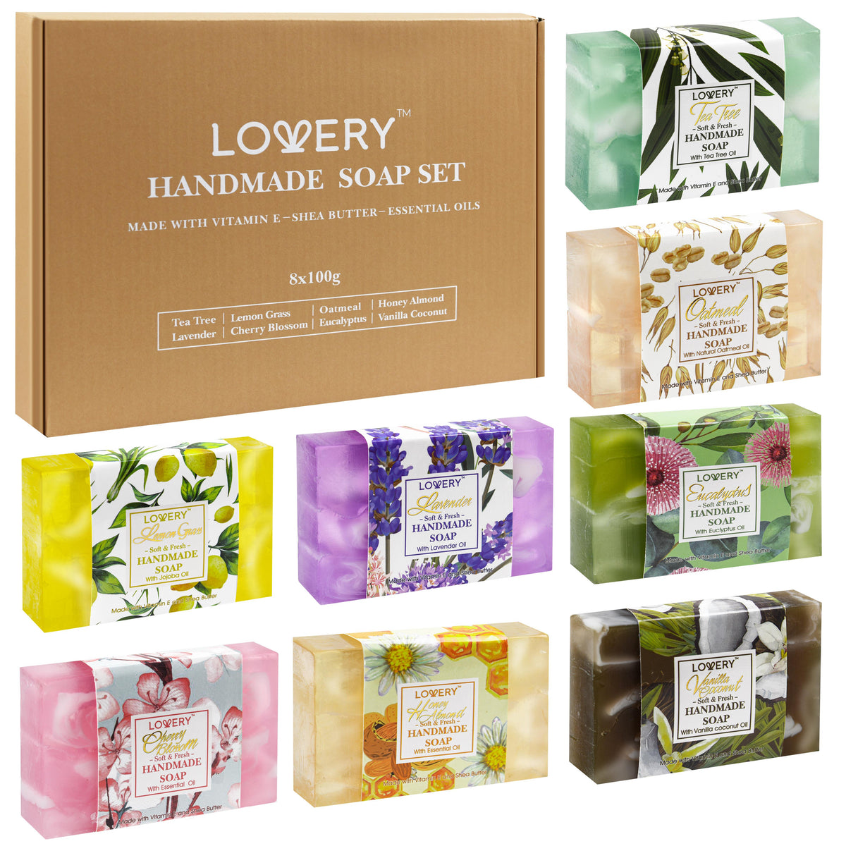 Lovery Handmade Soap Set Size 8 Pieces