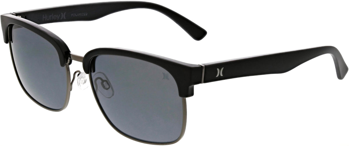 Hurley Men's Polarized Byron Club Sunglasses- Matte Black