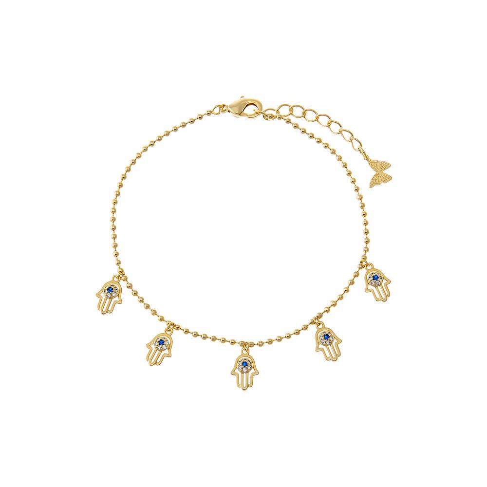 Adina Eden Evil Eye & Hamsa Charm Bracelet