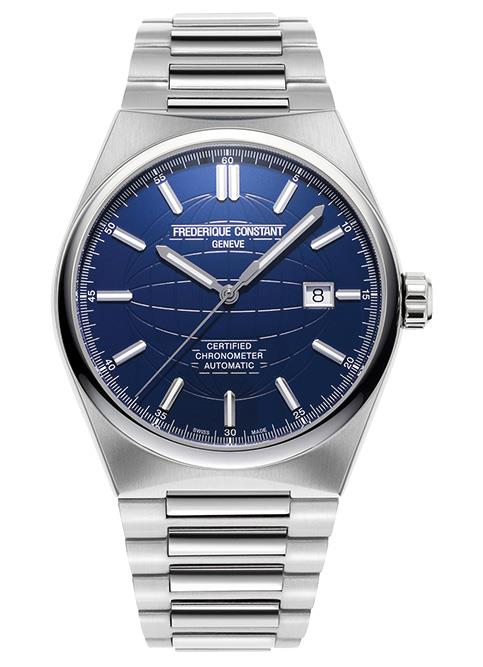 Frederique Constant Men's FC Highlife Automatic Silver-Tone Stainless Steel Bracelet watch, Blue dial