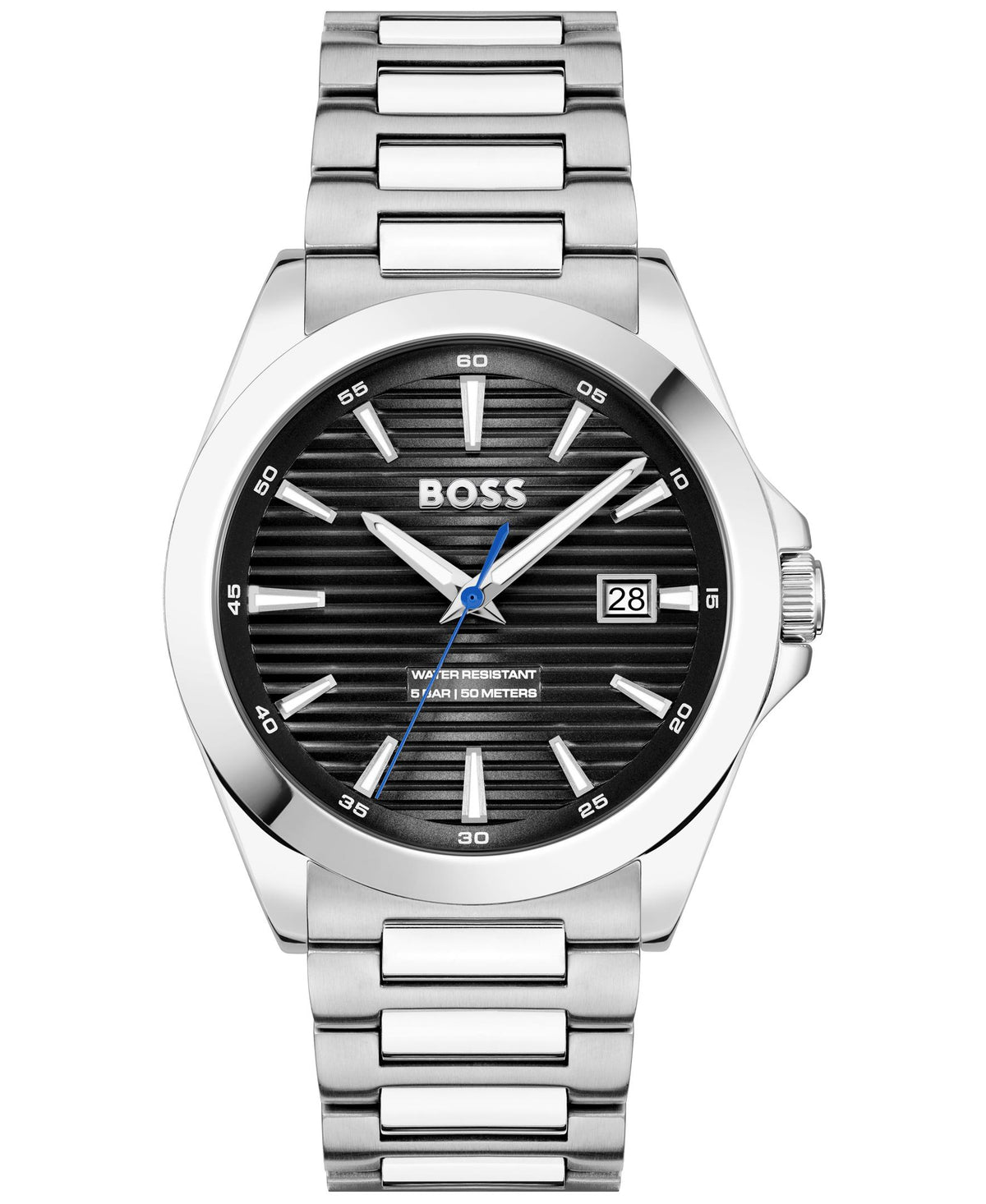 HUGO BOSS Boss Strike Gents. Stainless Steel Case & Bracelet. Black Dial.