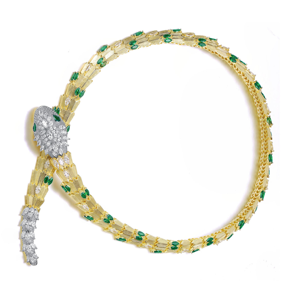 GENEVIVE Statement Serpent Necklace Size 18"
