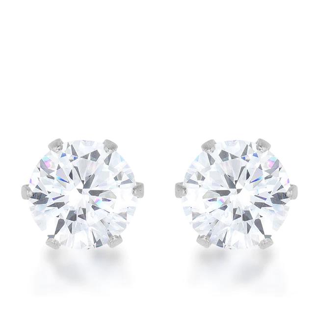 Completely Bella 3/4 Ct. AAA CZ Full Faceted Silver Plated Earrings