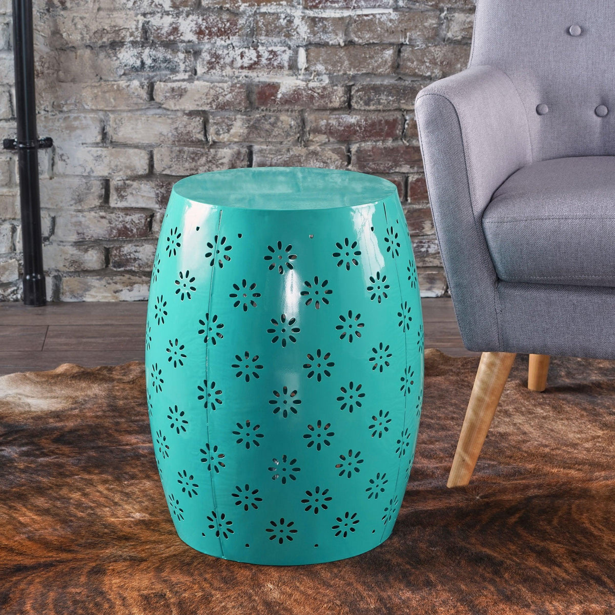 Stark Home Lilac Outdoor 12" Iron Side Table