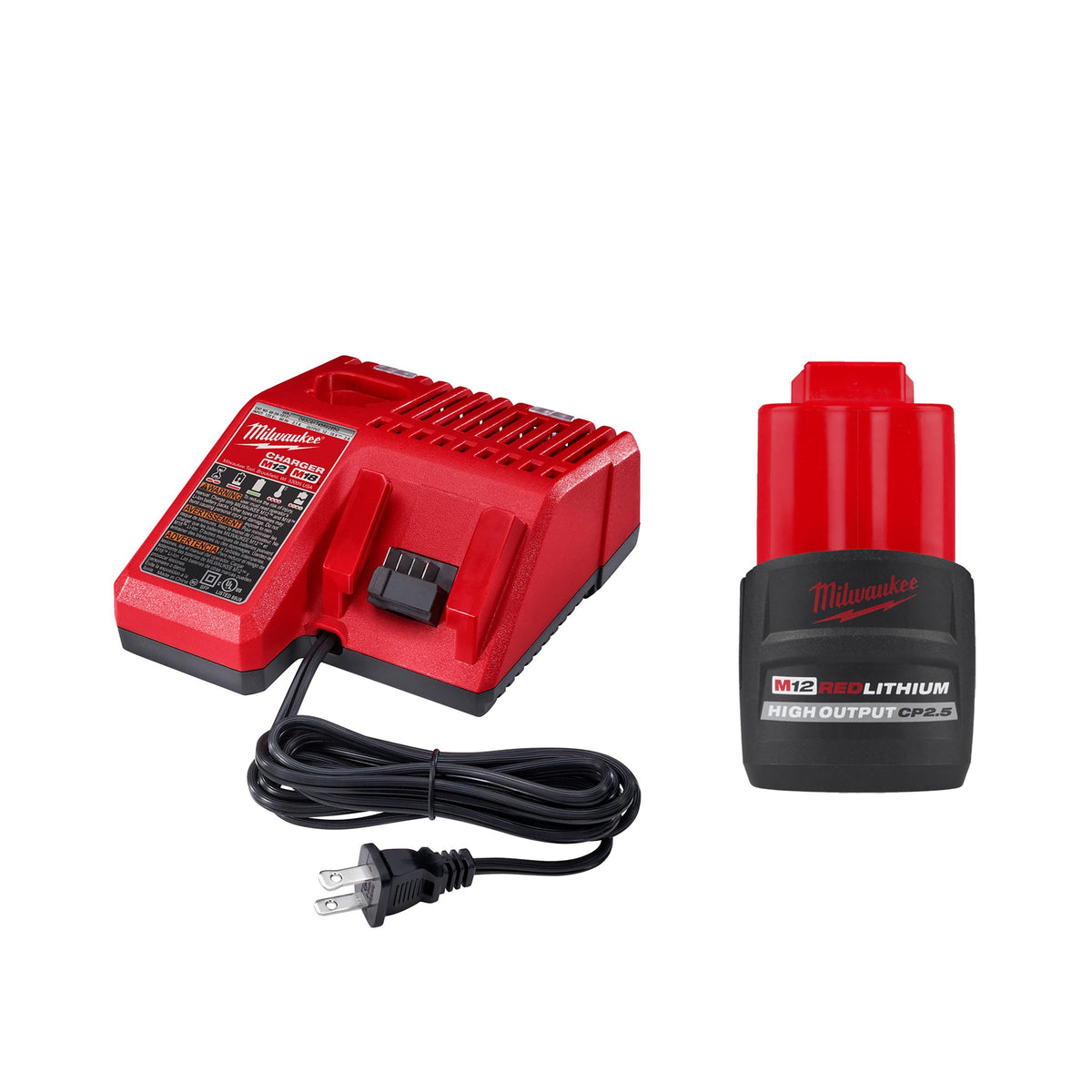 Milwaukee M12 Battery and Charger Bundle
