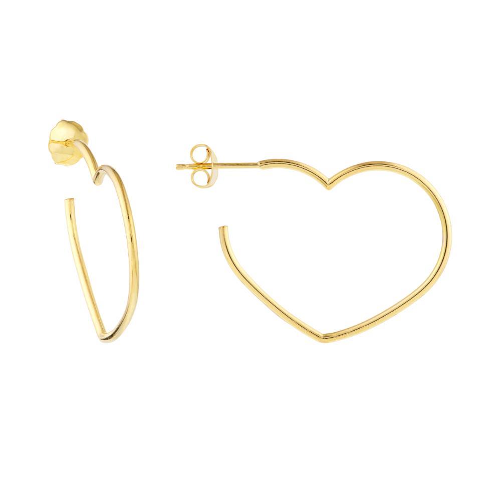 HAWLEY ST Tilted Open Heart Hoop Earrings