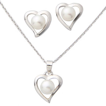 Jilco Inc Pearl Earring & Necklace Set
