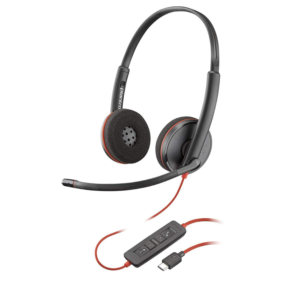 Hewlett Packard Poly Blackwire 3220 Stereo USB-C Headset + USB-C/A Adapter