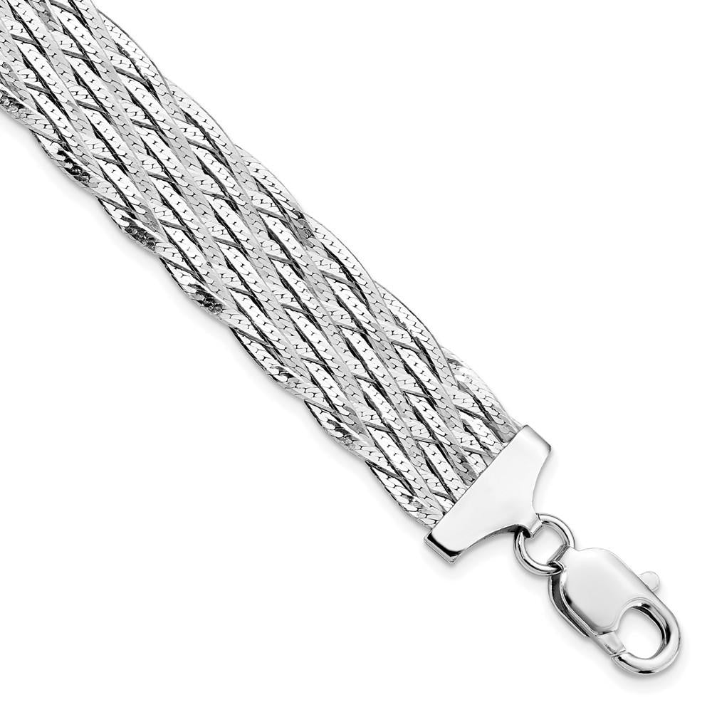 Distinctive Sterling Silver Polished Braided Bracelet