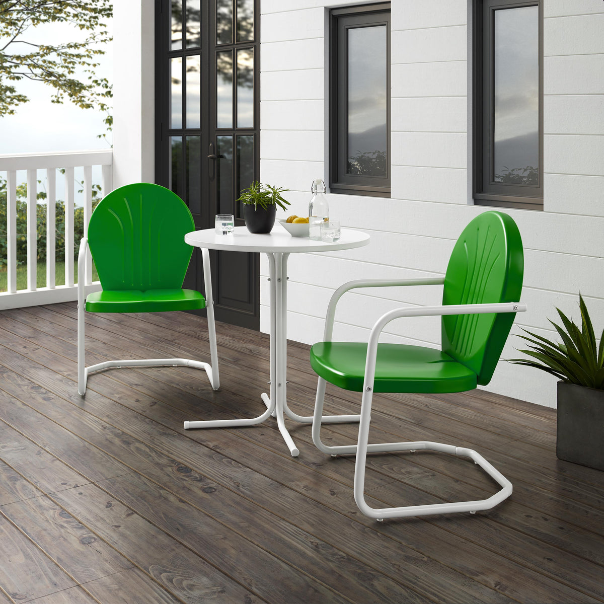 Crosley Outdoor Griffith 3Pc Retro Outdoor Bistro Set