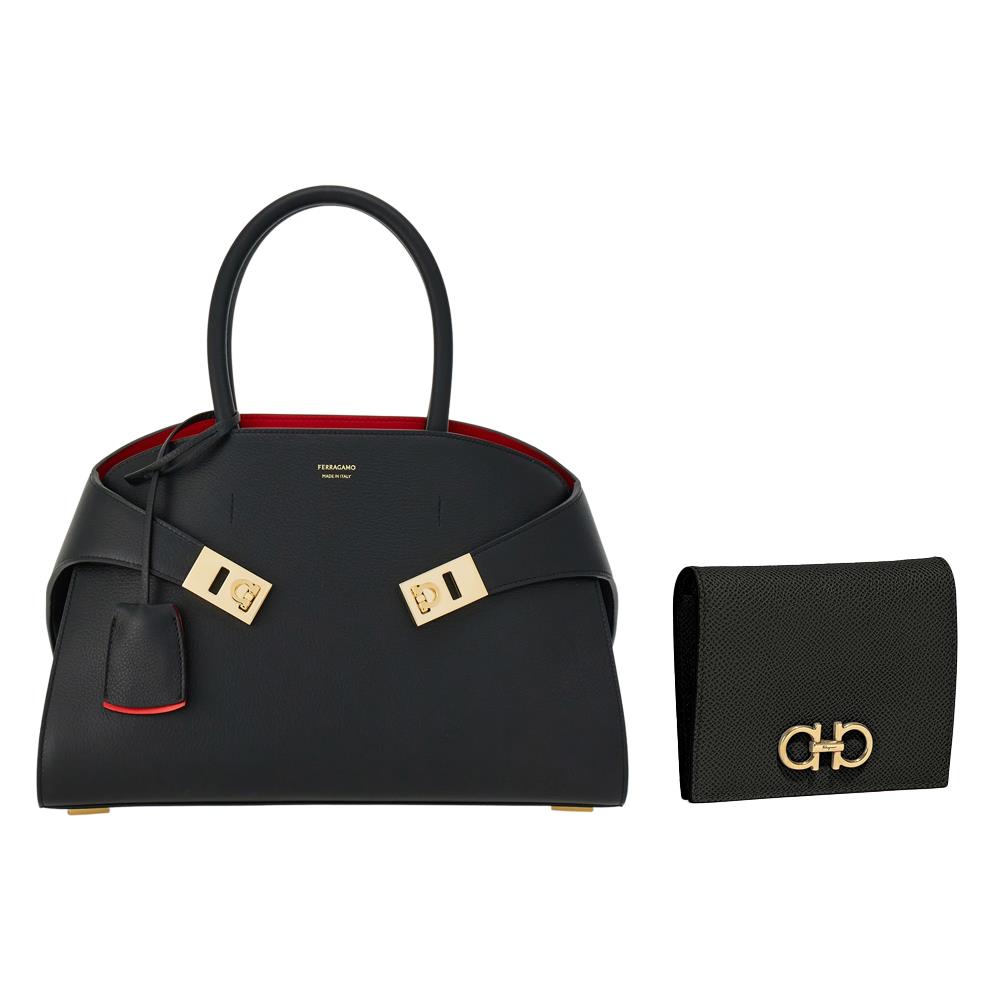 Salvatore Ferragamo Hug Top Handle & Gancini Wallet Duo