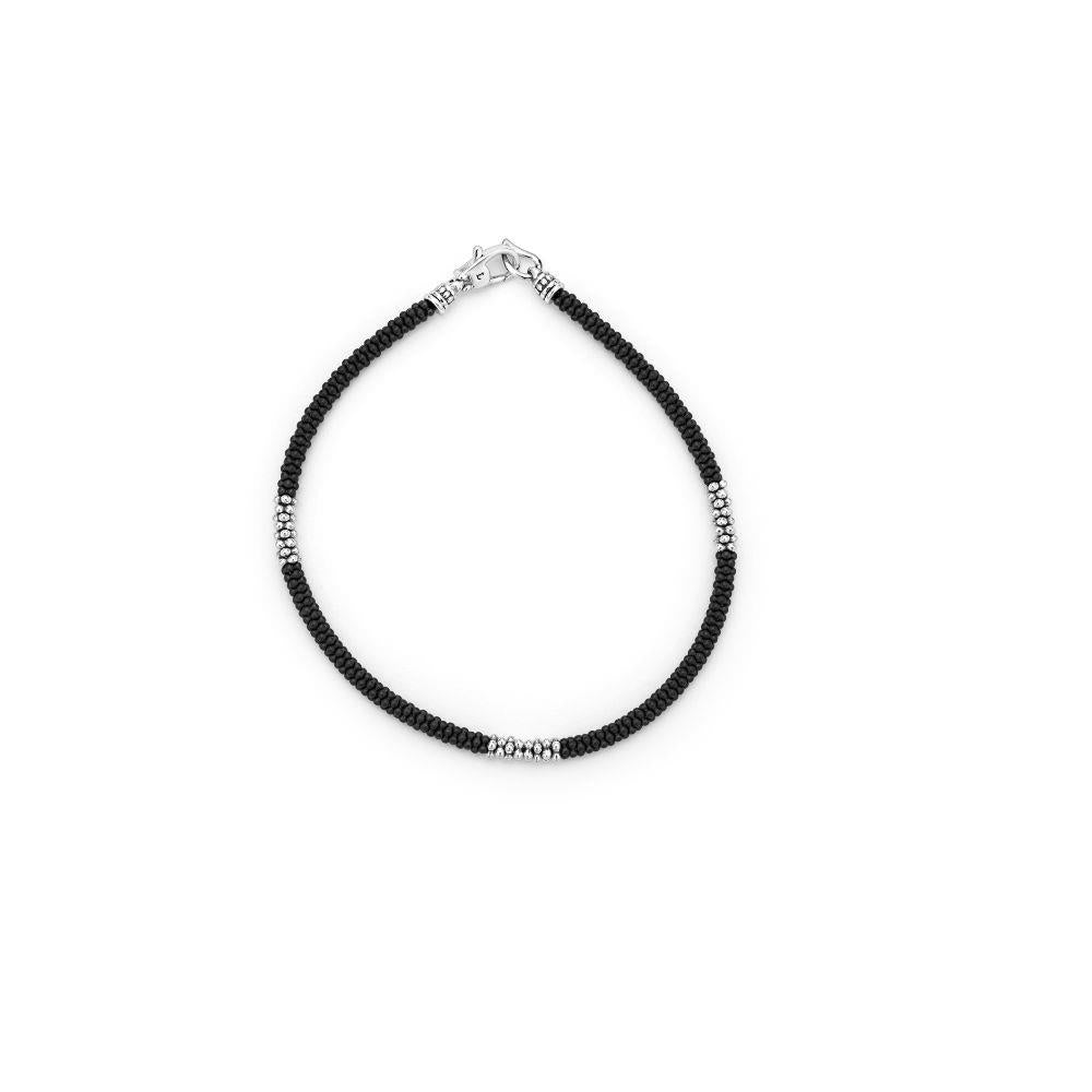 Lagos Three Silver Station Ceramic Bracelet