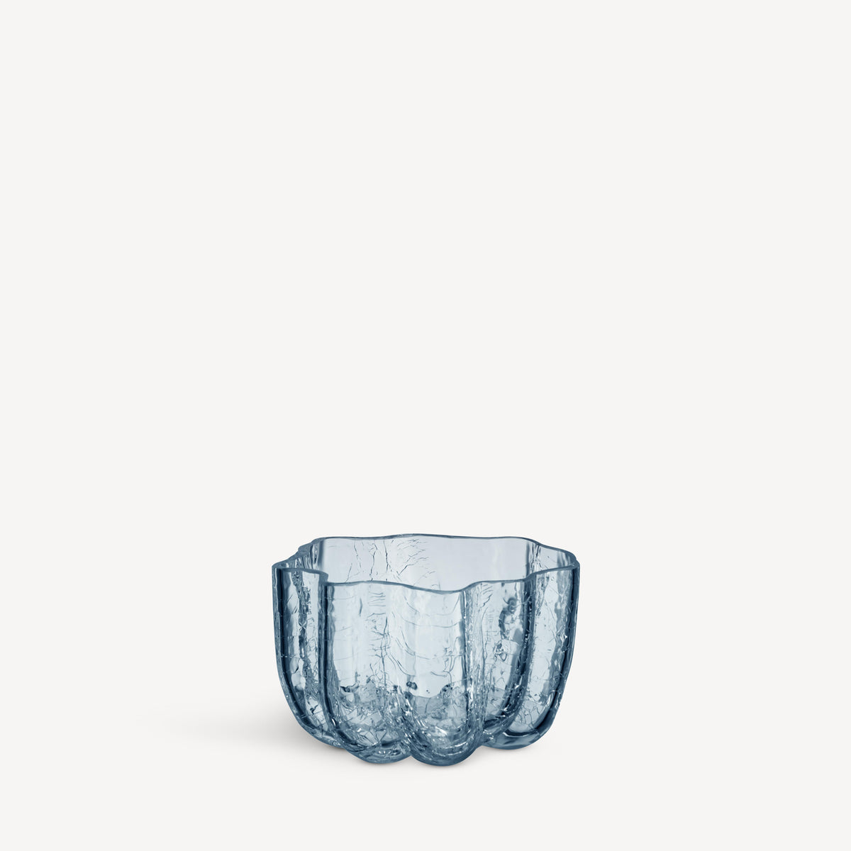 Kosta Boda Crackle Votive/Bowl Circular Blue