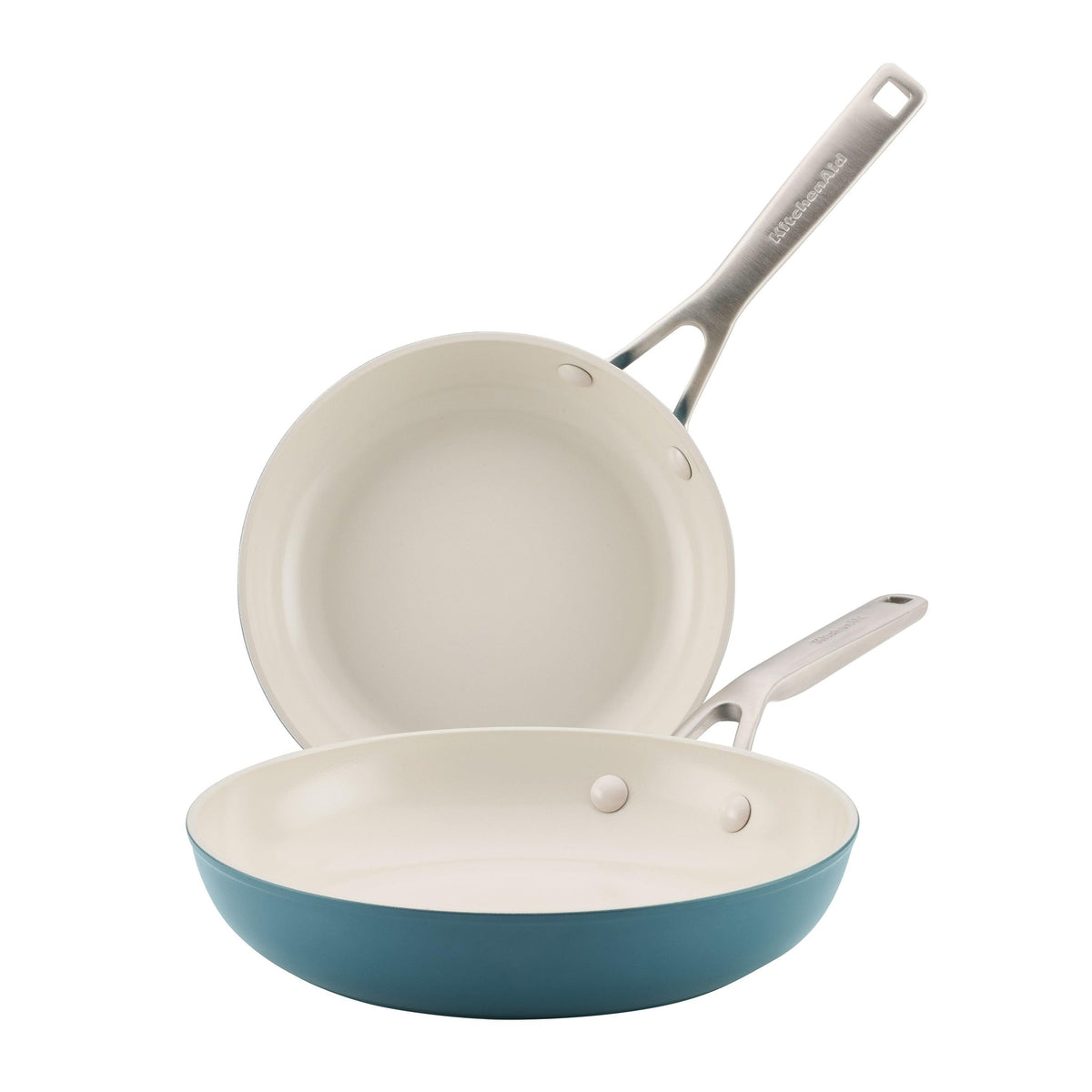 KitchenAid 2pc Hard Anodized Ceramic Induction Frying Pan Set Agave Blue