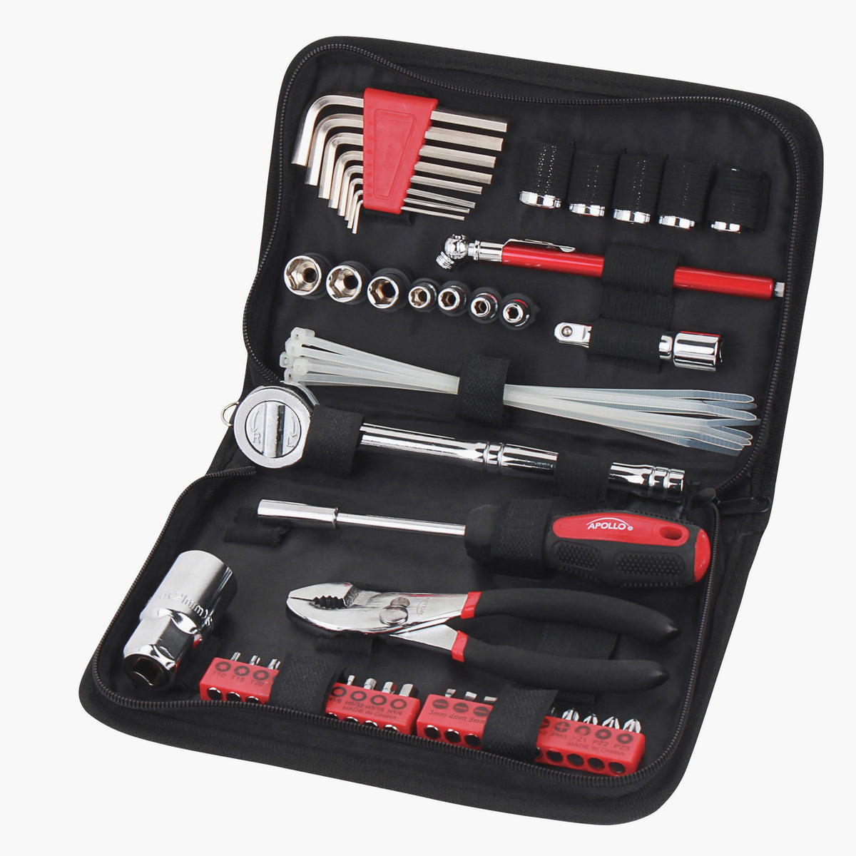 Apollo Tools 56 Pc Auto Tool Set In Zipper Case- SAE