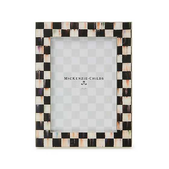 MacKenzie-Childs courtly check silver plated 5" x 7" frame