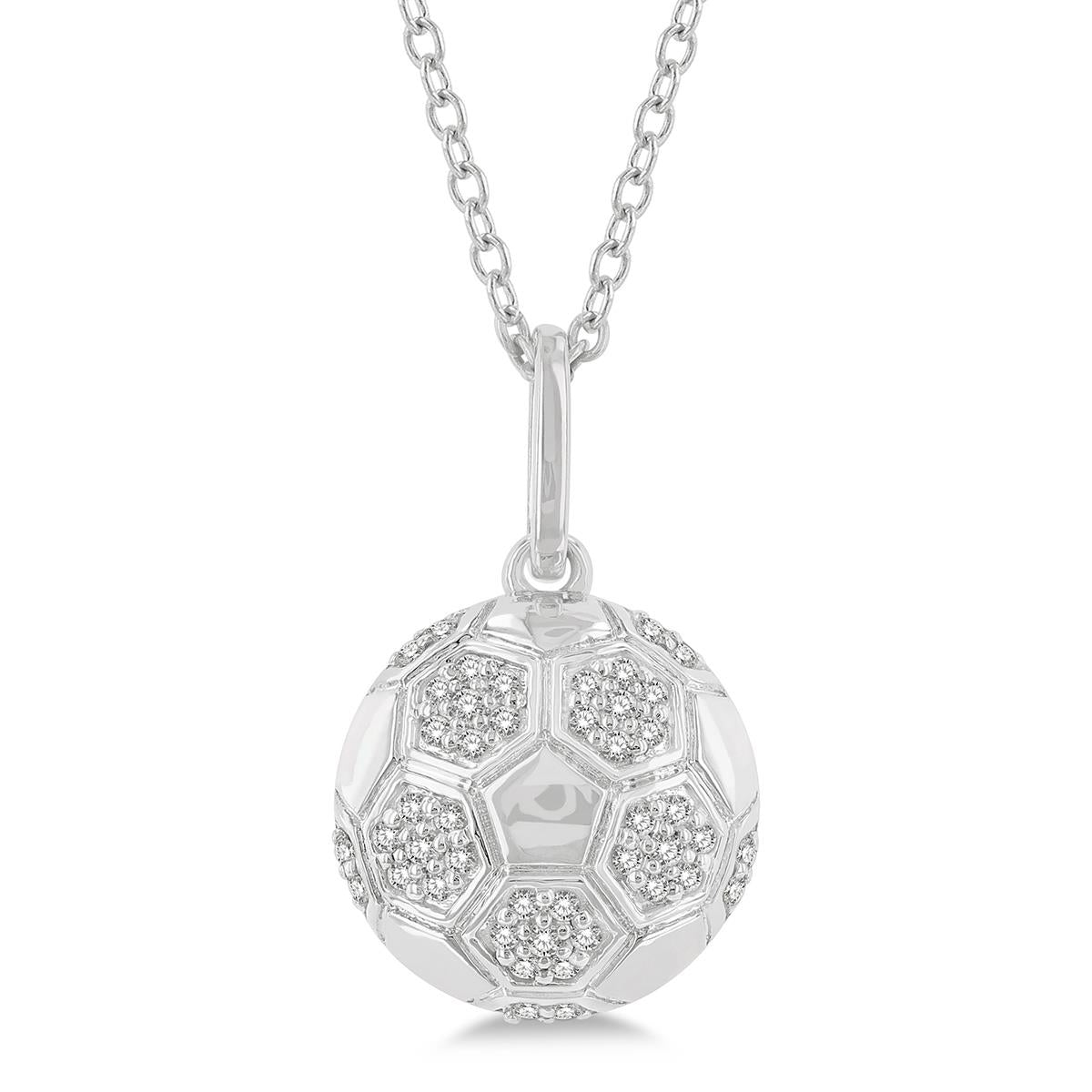 Jilco Inc Diamond Soccer Ball Necklace