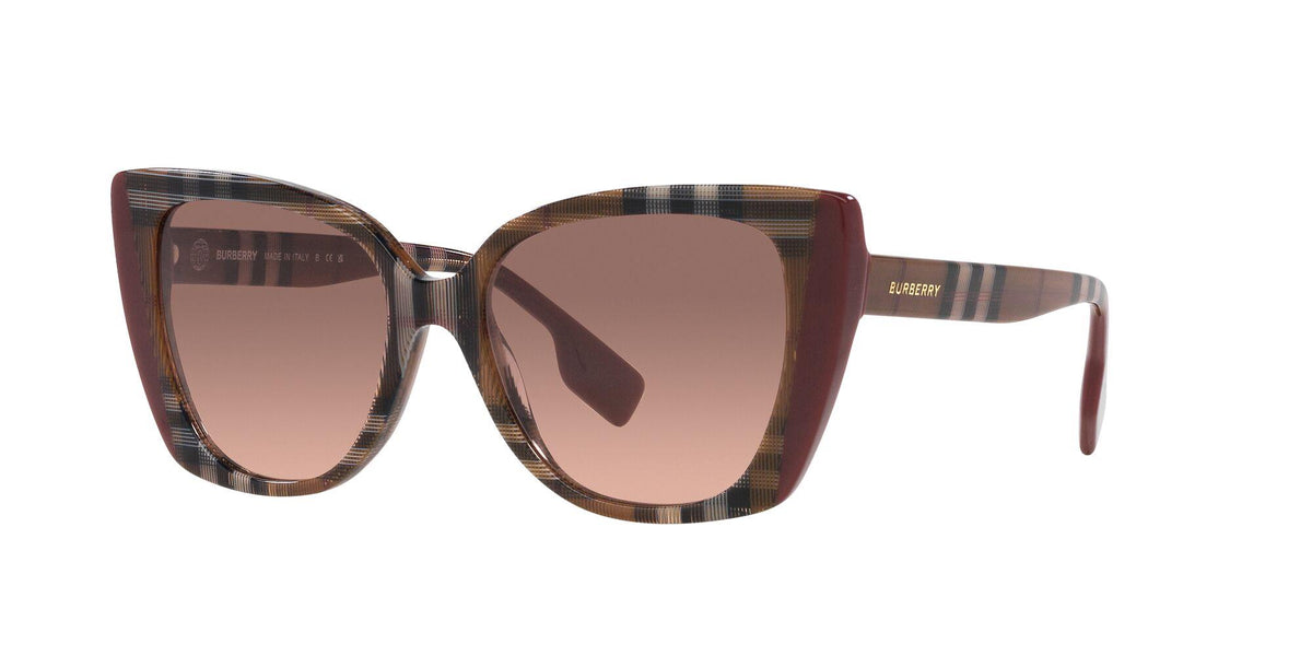 Burberry Meryl Sunglasses - Check Brown/Bordeaux