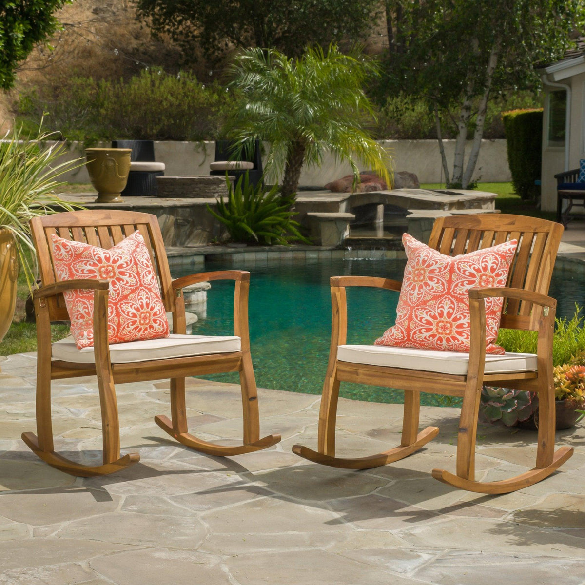 Stark Home Dewitt Outdoor Rocking Chair W/ Cushion