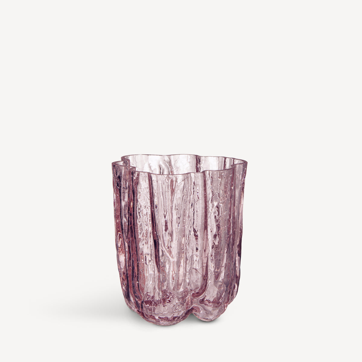 Kosta Boda Crackle Vase Pink Small