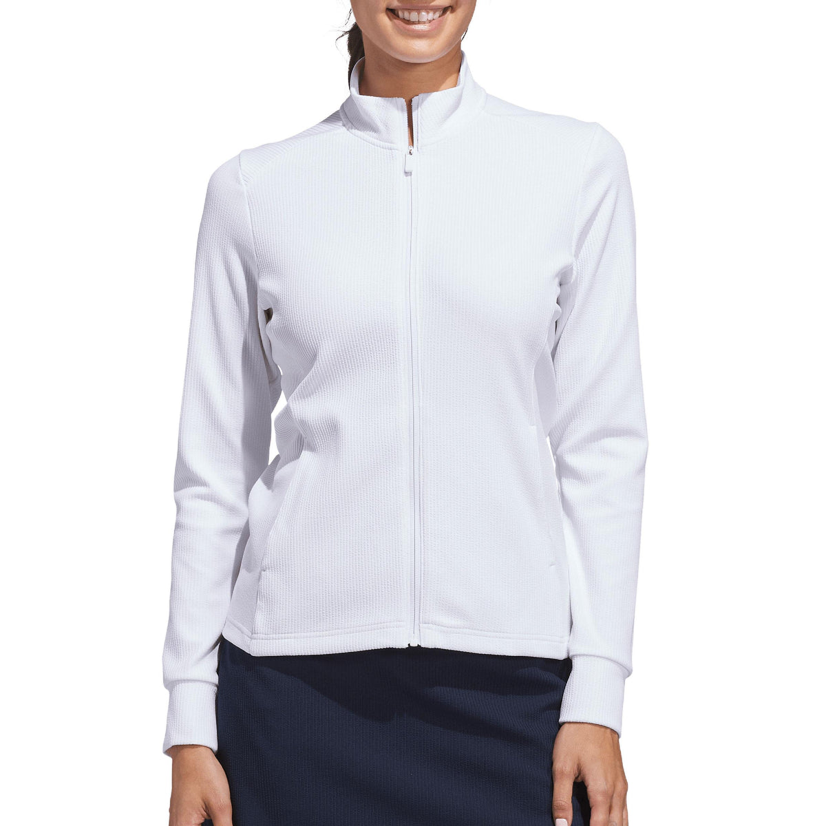 Adidas Women's Performance Texture Full Zip Jacket - White/XL