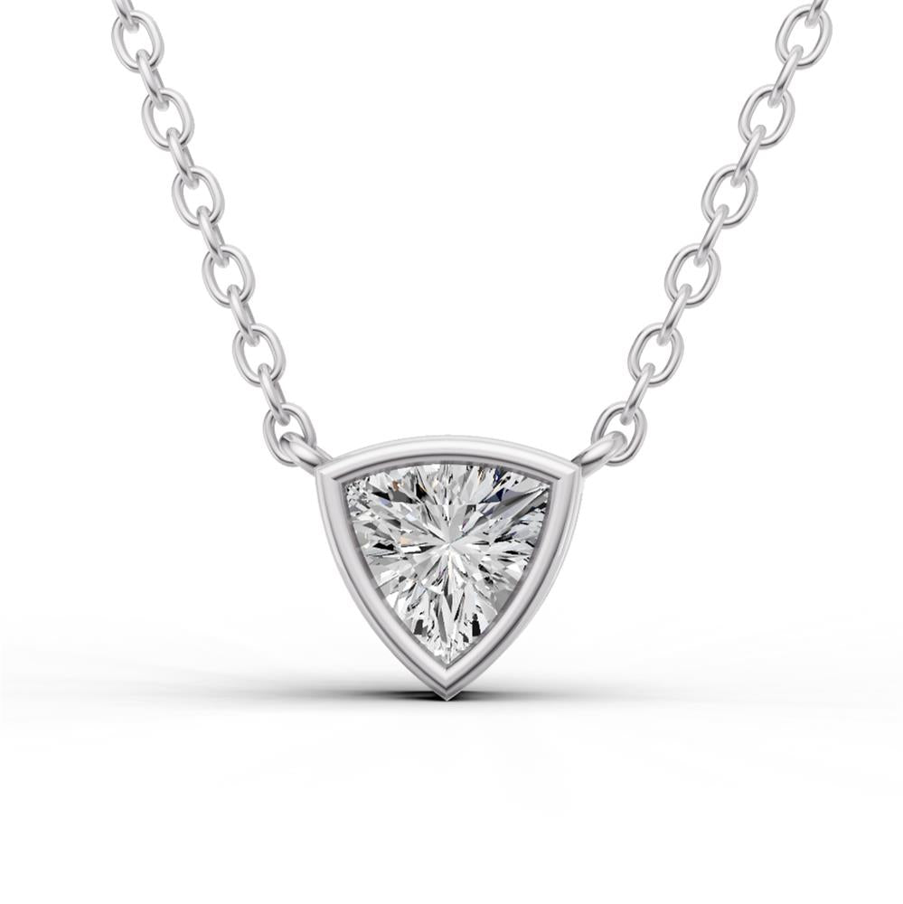 Prestige Boutique Diamonds Trillion Lab Diamond Solitaire Pendant Size 0.5 CTW