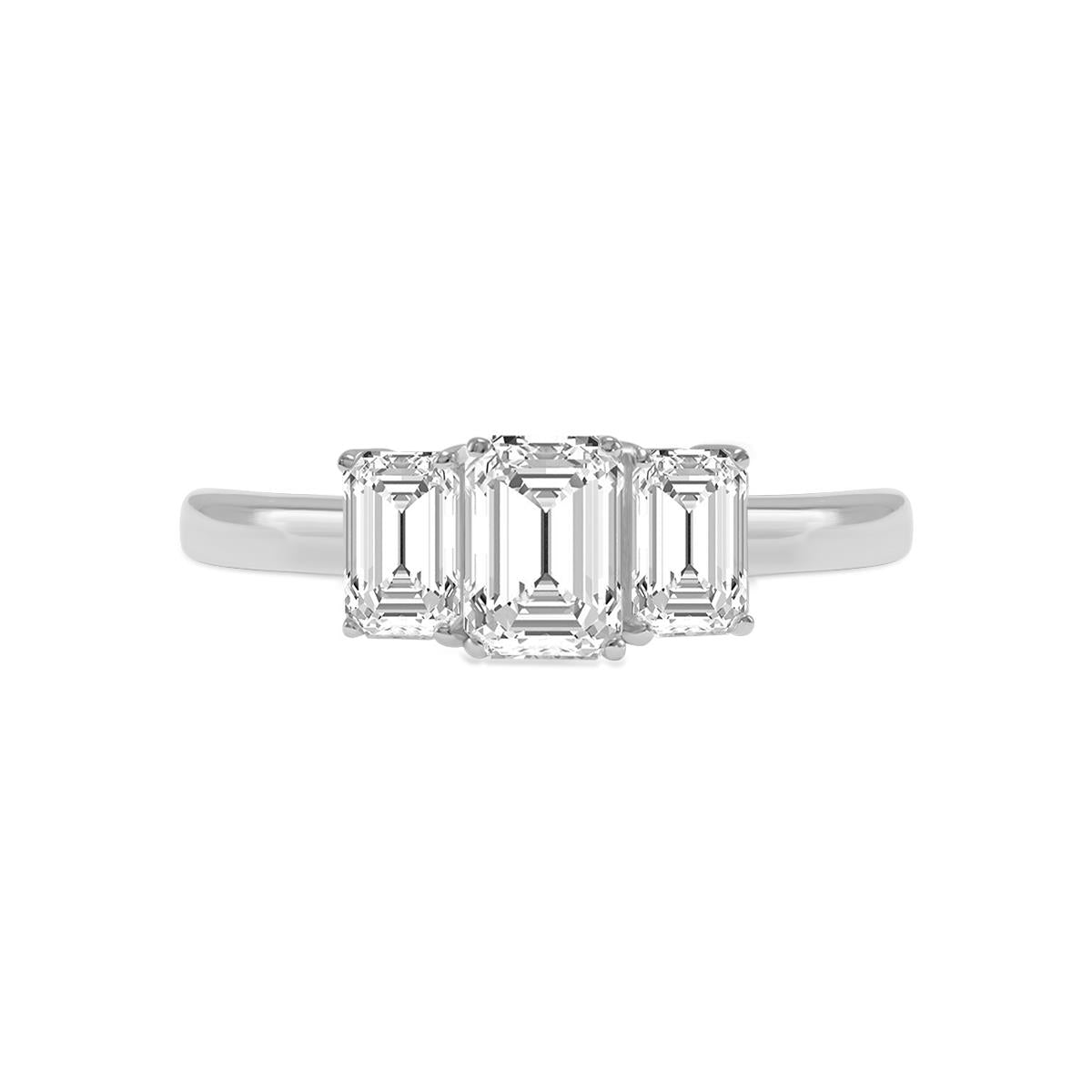 Prestige Boutique Diamonds 1CTW 3 Stone Emerald Lab Diamond Ring Size 8.5