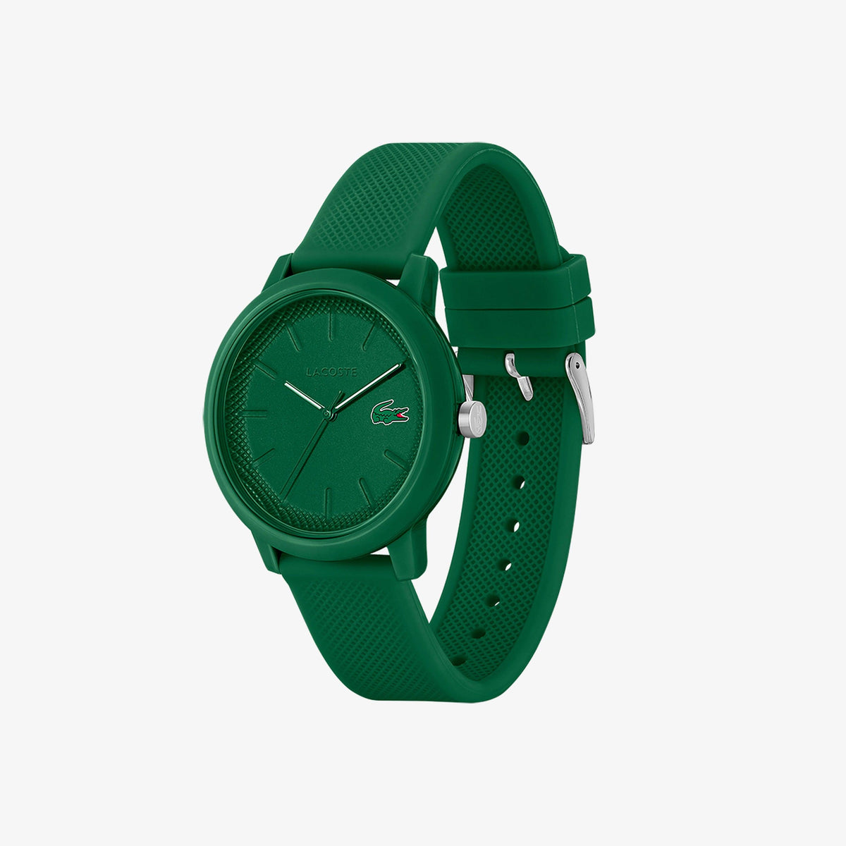 Lacoste Mens 12.12 Green Silicone Strap Watch Green Dial