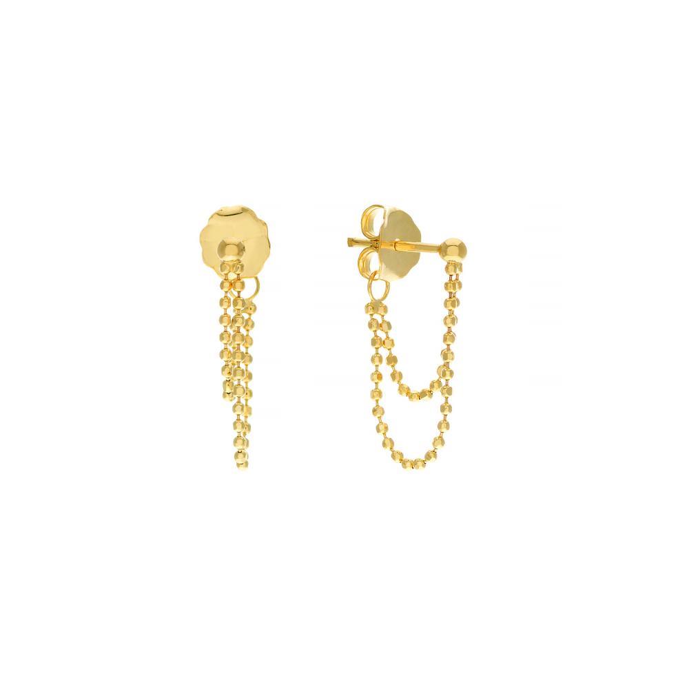 HAWLEY ST Diamond-Cut Bead Chain Duo Huggie Earrings