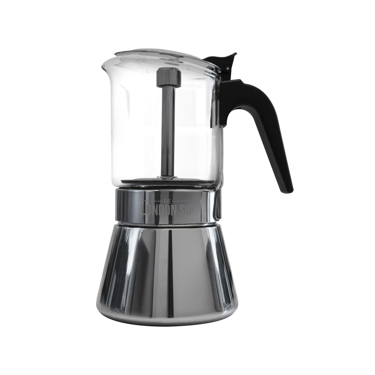 KitchenSupply London Sip - 3-Cup Stainless Steel Espresso Maker - Glass