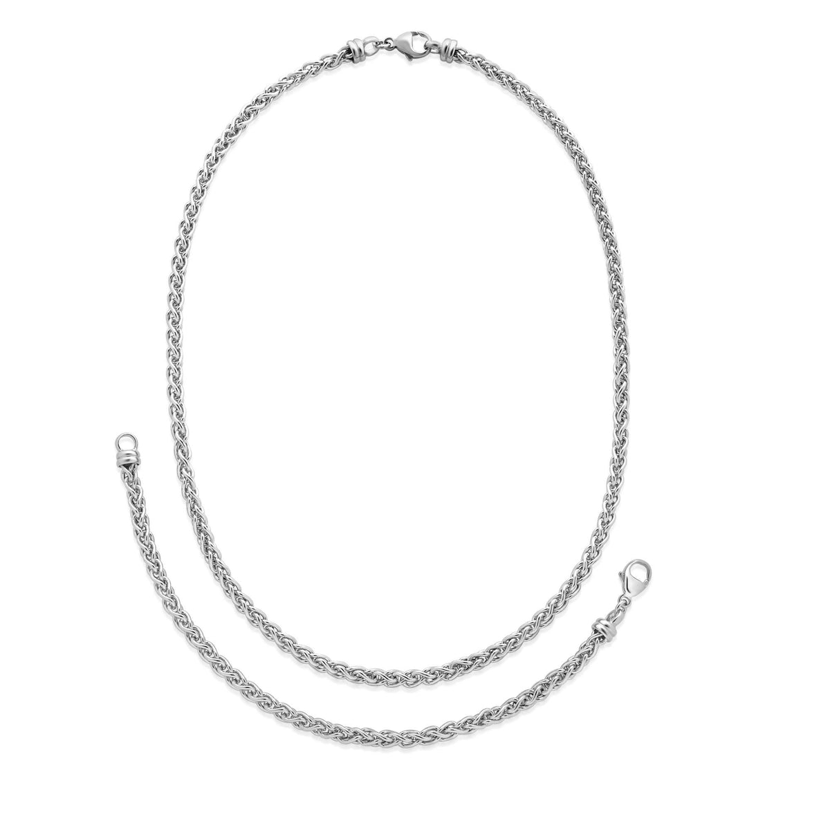 Jilco Wheat Bracelet and Necklace Set Silver