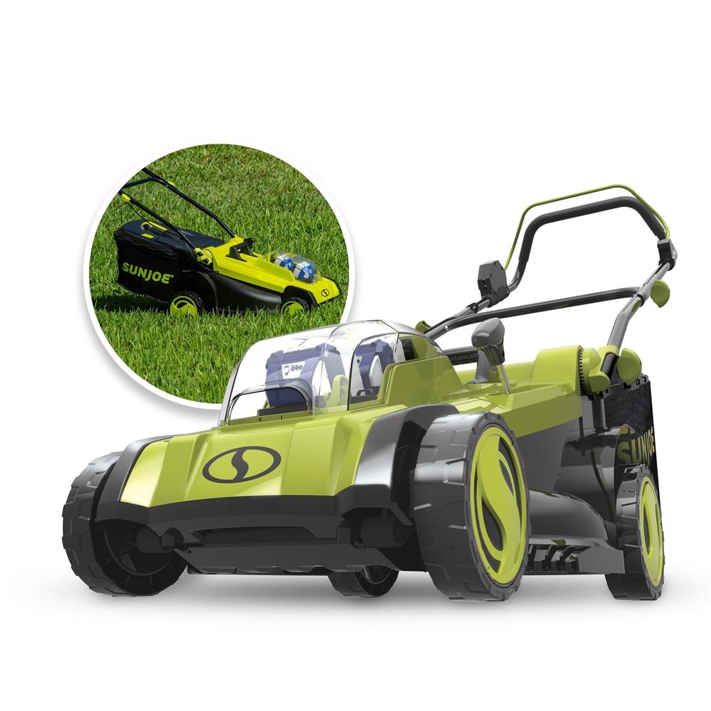 Sun Joe Cordless Mulching Lawn Mower Size 17" wide p