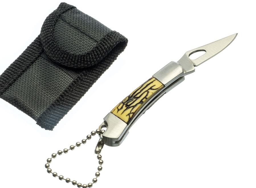 Bella Home 3-1/2" Mini Double-Sided Geniune Bone Handle Pocket Knife