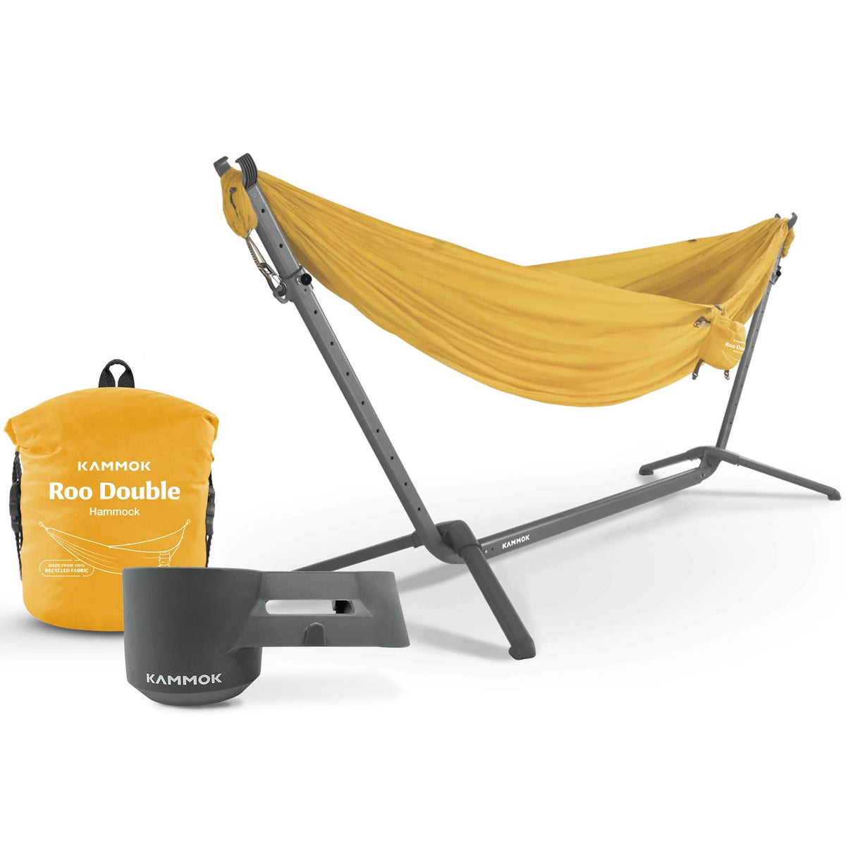 Kammok Swiftlet Hammock Stand Bundle - Granite Grey Stand / Sunflower Gold Hammock