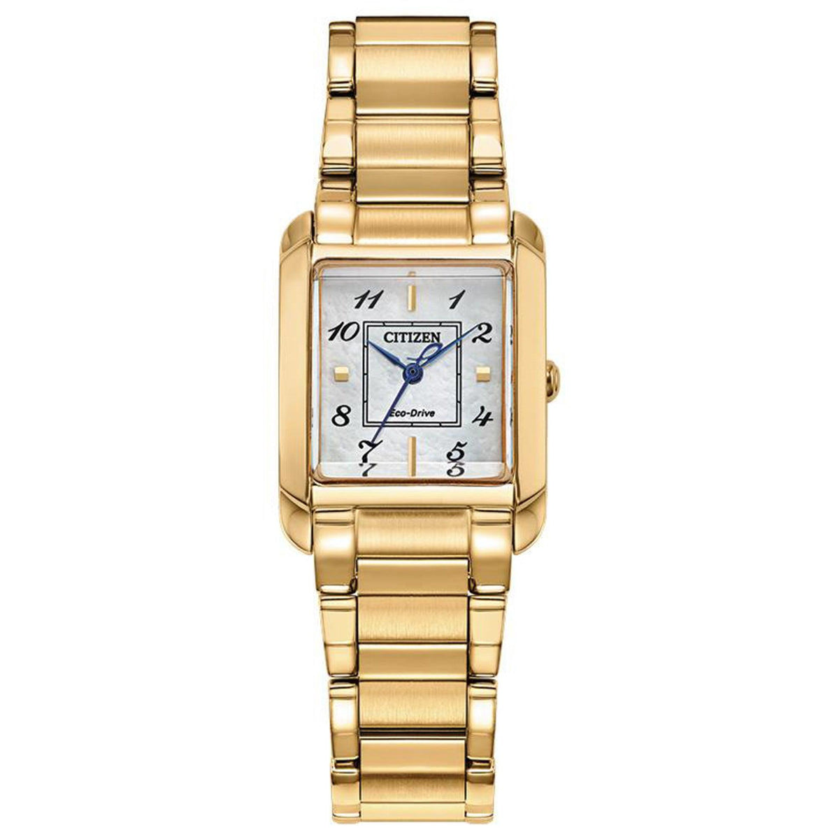 Citizen Ladies' Bianca Eco-Drive Gold-Tone SS Rectangle Watch Mother-of-Pearl Dial