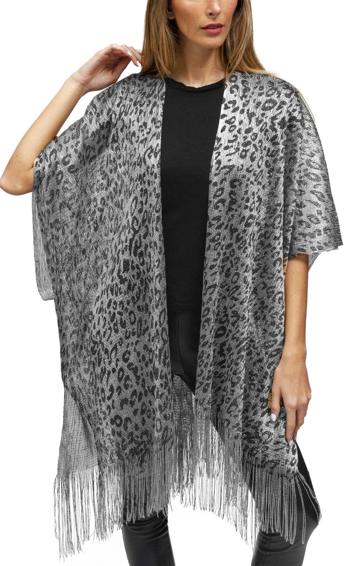 Jessica McClintock Metallic Cheetah Print Kimono