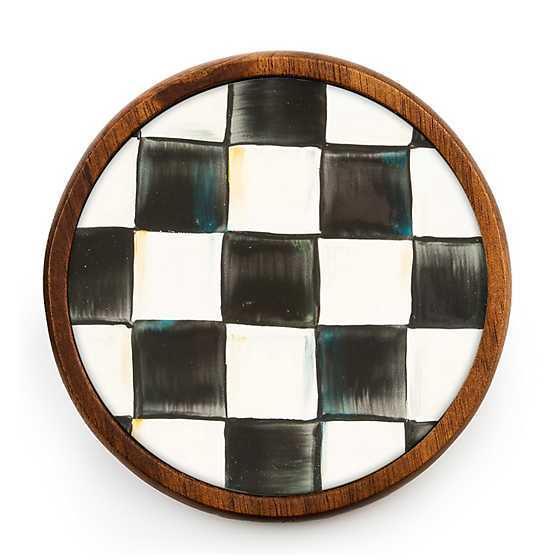 MacKenzie-Childs Courtly Check Enamel Coasters, Set of 4