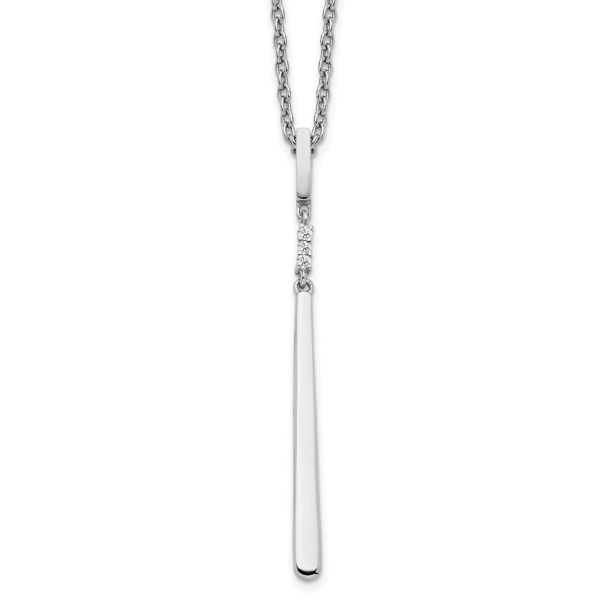 Distinctive SS White Ice .015ct. Diamond Necklace
