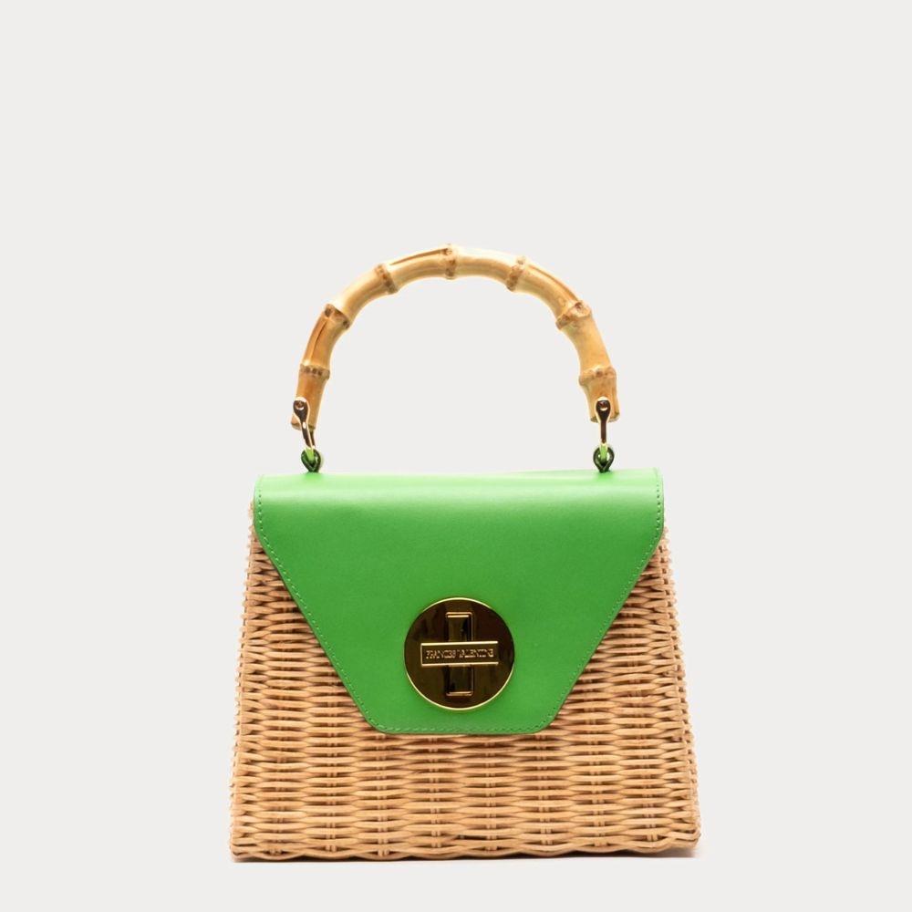 Frances Valentine Mini Midge Basket Wicker w/ Leather