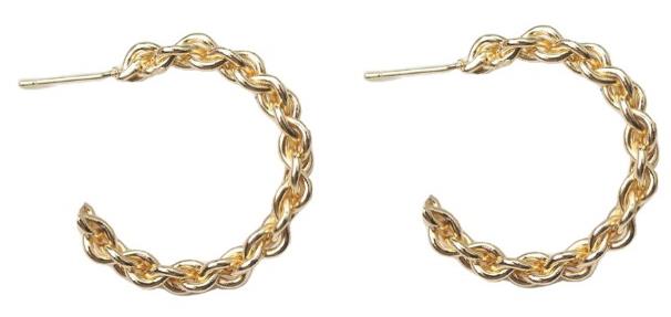 DKD Gold Chain Hoop Earrings