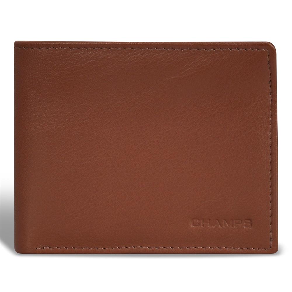 Champs Luggage Onyx Leather Zip Bi-Fold Wallet Size 4.5"x3.5"